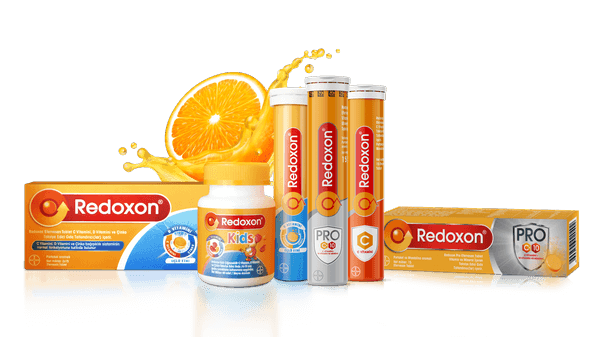 Çocuklar ve yetişkinler için Redoxon vitamin takviyeleri